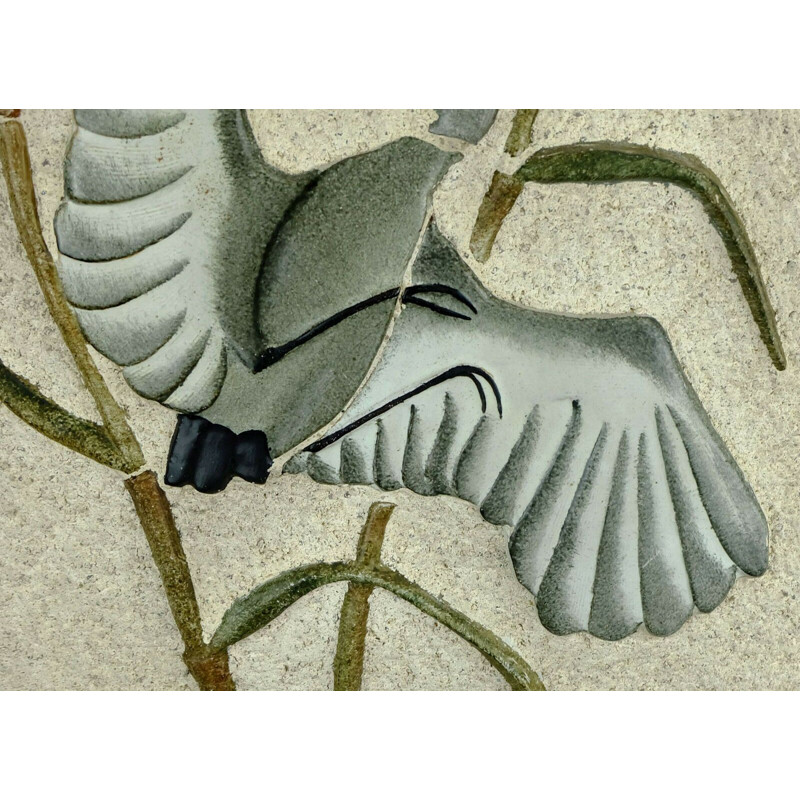 Vintage ceramic wall tile by Kroesselbach keramik, 1950s