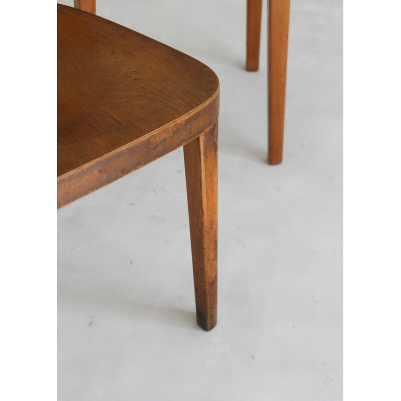 Pareja de sillas de comedor vintage de madera curvada de Thonet