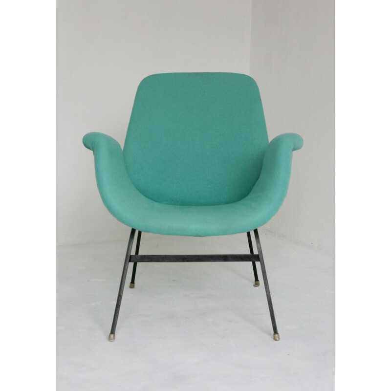 Vintage turquoise armchair, 1950s