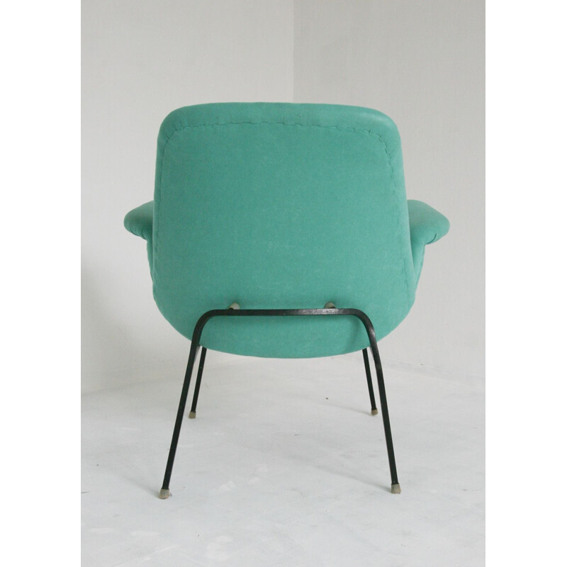 Cadeira de braços turquesa vintage, 1950