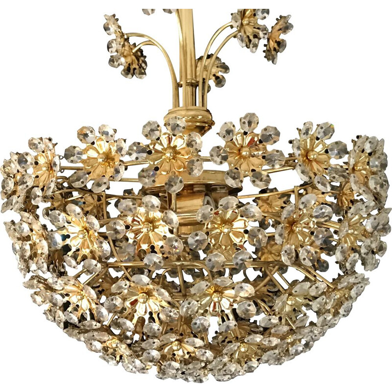 Vintage Bakalowits crystal flower chandelier 