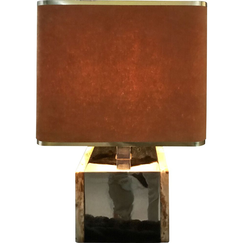 Vintage onyx and alcantara lamp, 1960