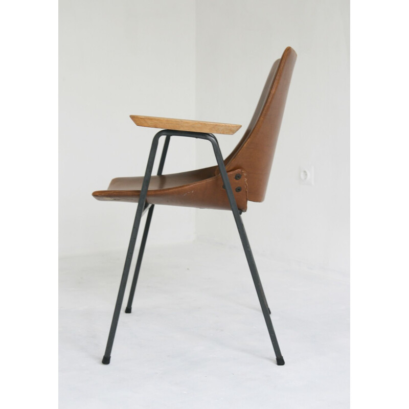 Cadeira Vintage Lupina castanha de Niko Kralj para Stol, 1970