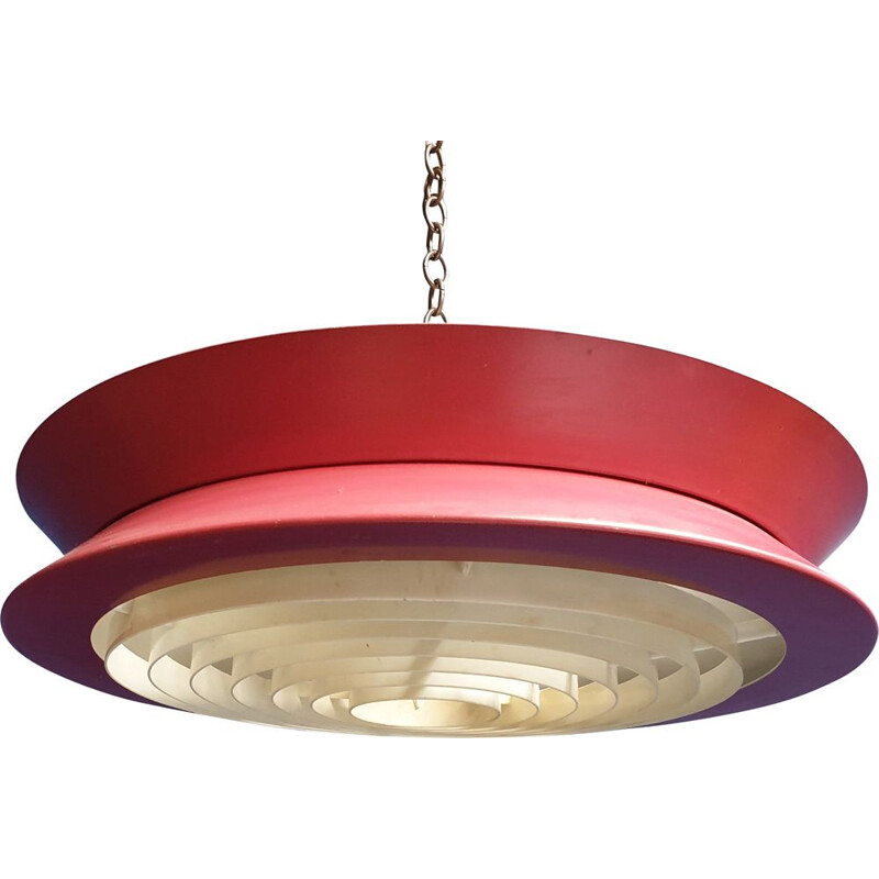 Vintage Red Metal Pendant Lamp