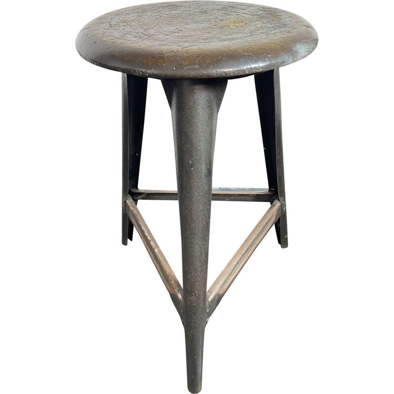 Tabouret d'atelier vintage tripode, Allemagne, 1930