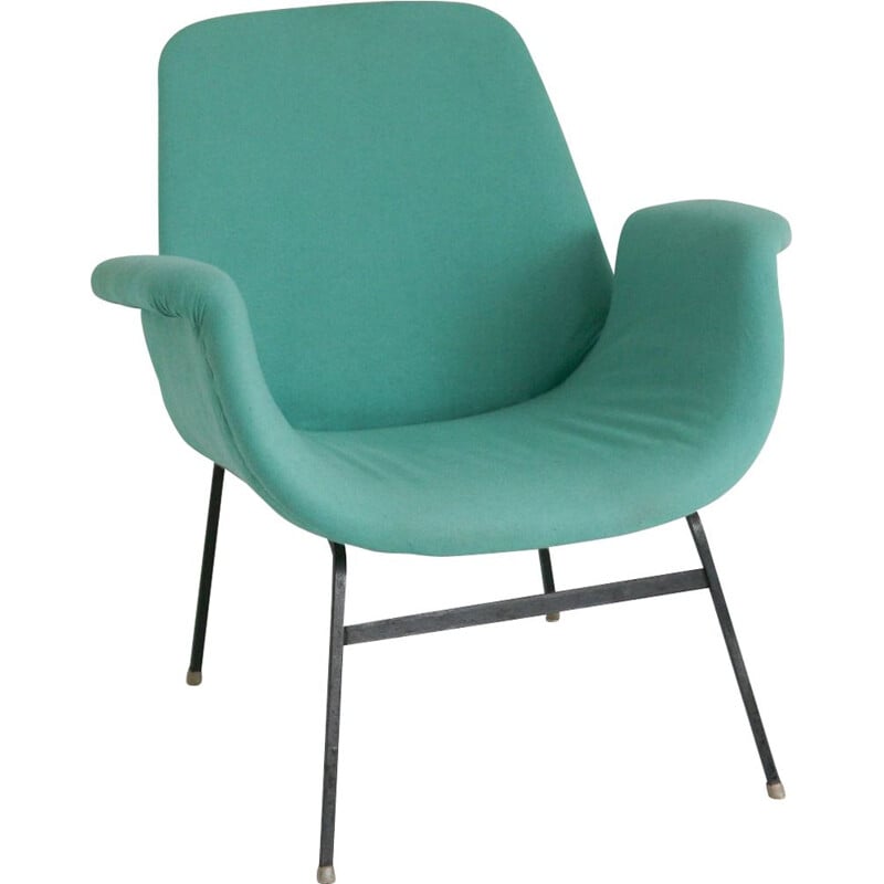 Vintage turquoise armchair, 1950s