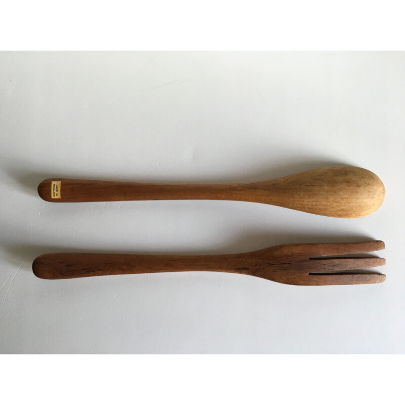 Vintage cutlery in oiled wood