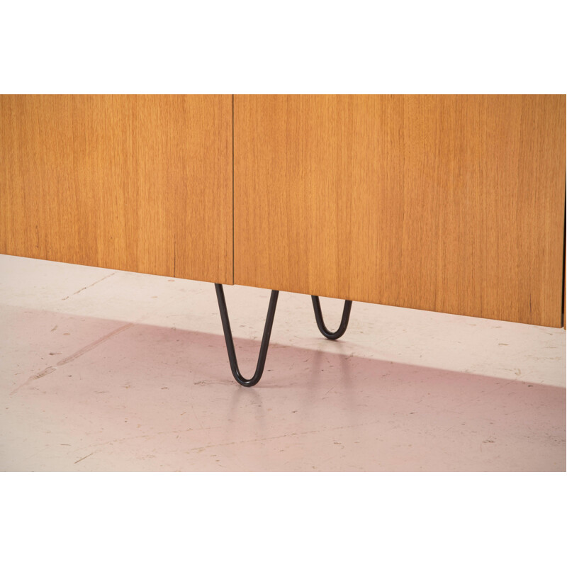 Vintage minimalist sideboard in blond teak, 1960s