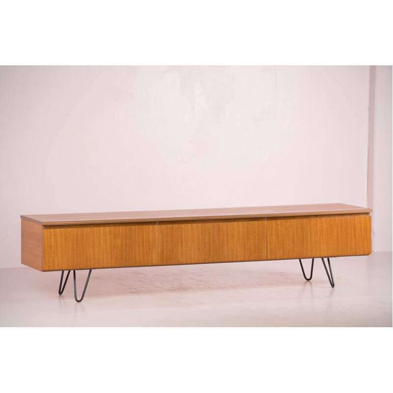 Vintage teak wood sideboard in blond teak wood