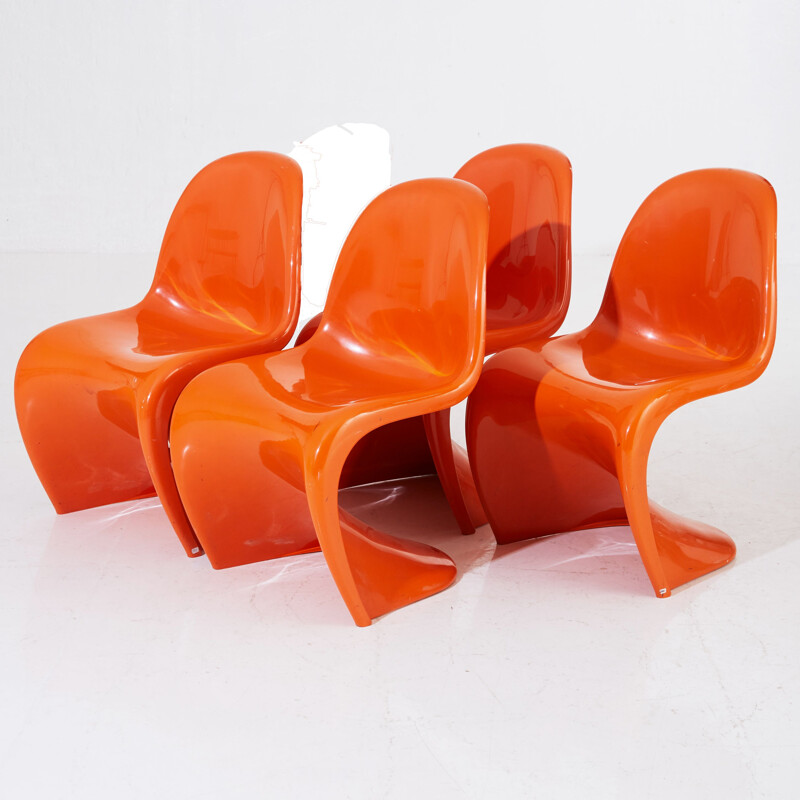 Suite de 4 chaises vintage S par Verner Panton pour Herman Miller, 1970