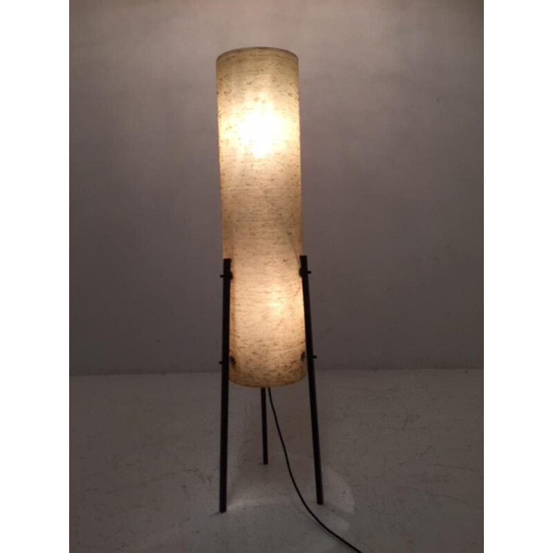 Vintage teak and brass "Rocket" floor lamp, 1960s