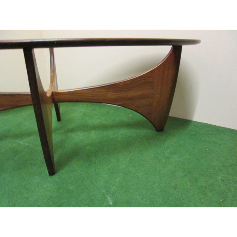 Vintage oval coffee table "Astro" by Victor B.Wilkins for G teak top