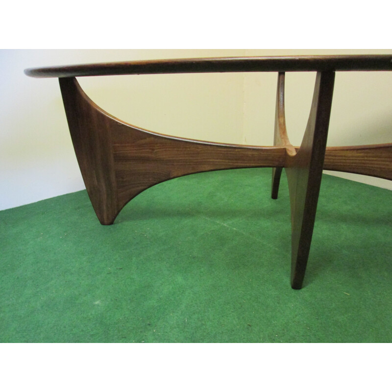 Vintage oval coffee table "Astro" by Victor B.Wilkins for G teak top