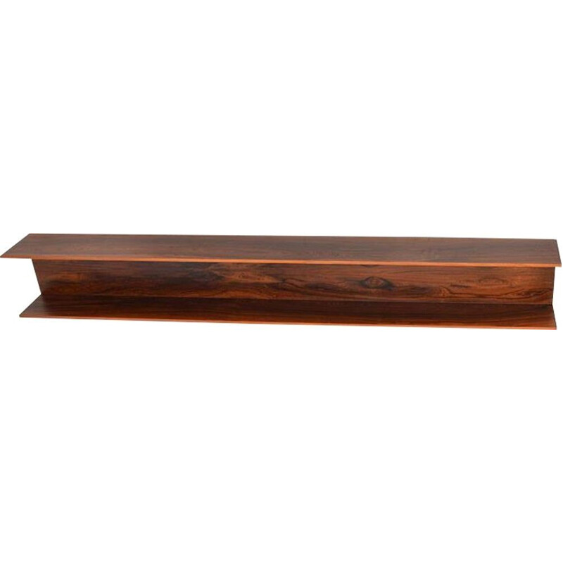 Vintage wall-mounted rosewood shelf by Wilhelm Renz.