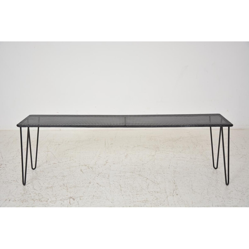 Vintage Black metal console bench 1960