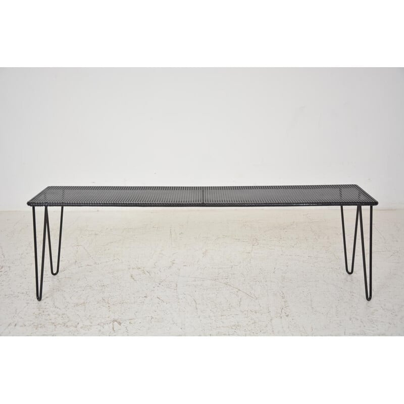 Vintage Black metal console bench 1960