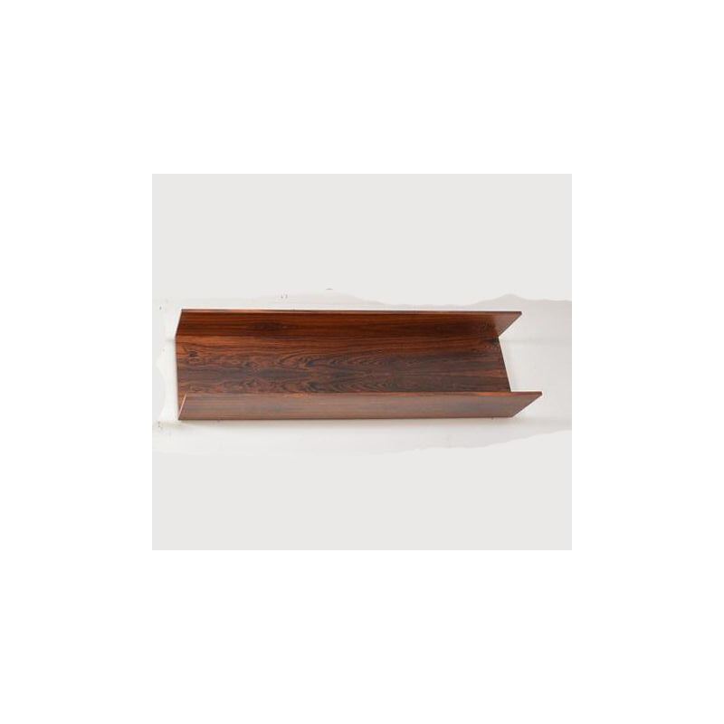 Vintage wall-mounted rosewood shelf by Wilhelm Renz.