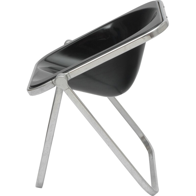 Chaise lounge noire "Plona" Castelli en acrylique et aluminium, Giancarlo PIRETTI - 1960