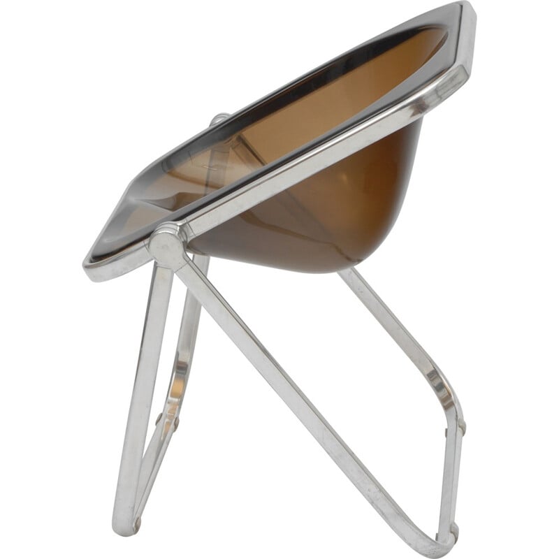 Paire de chaises lounge marron "Plona" de Castelli en acrylique et aluminium, PIRETTI - 1960