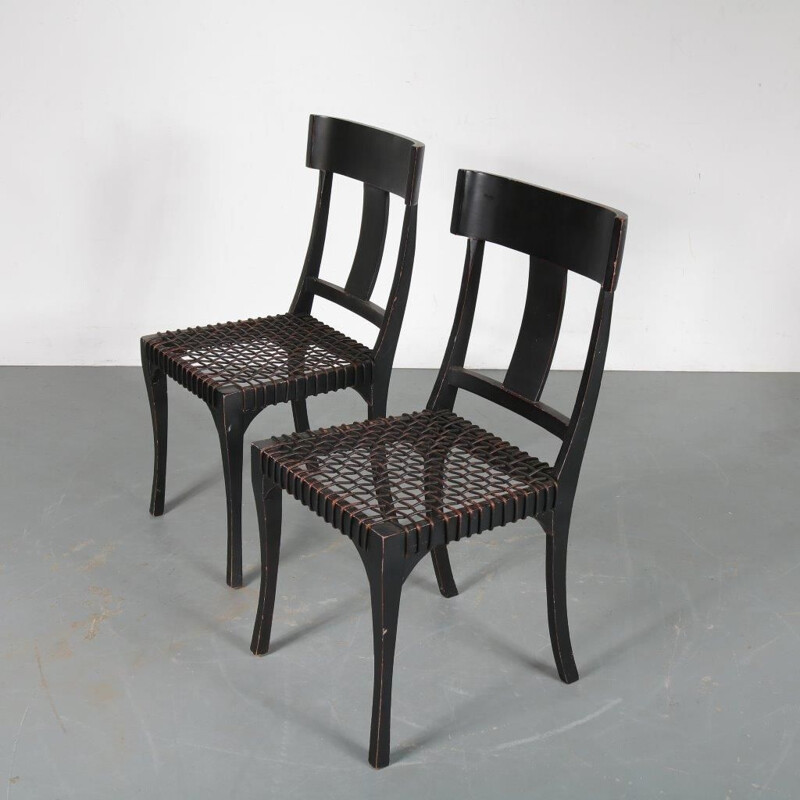 Pair of Klismos chairs, 1950s