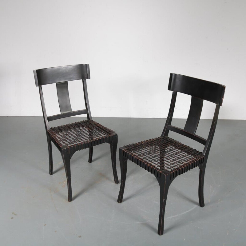 Pair of Klismos chairs, 1950s