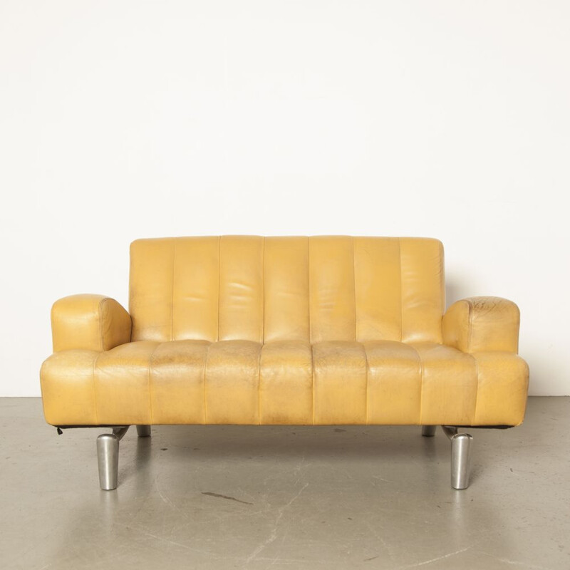 Vintage yellow sofa "Wizard" by Hugo de Ruiter for Leolux