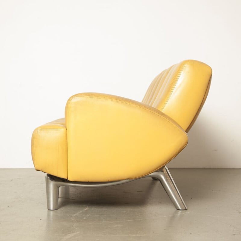 Vintage yellow sofa "Wizard" by Hugo de Ruiter for Leolux