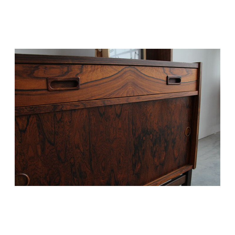 Wall unit in rosewood with sliding doors and drawers - 1960s