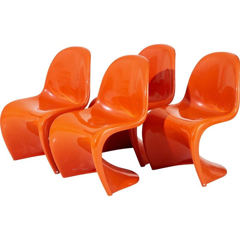 Suite of 4 vintage S chairs by Verner Panton for Herman Miller, 1970s