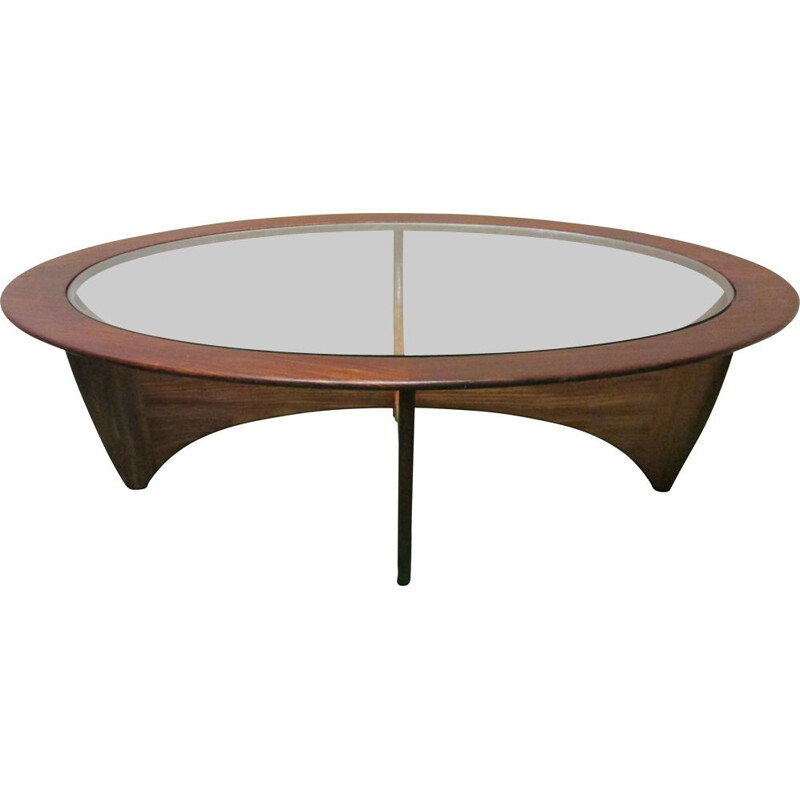 Vintage oval coffee table "Astro" by Victor B.Wilkins for G teak top