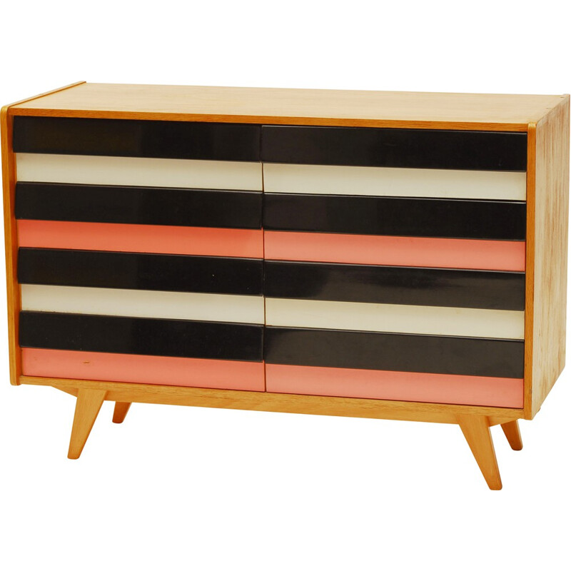 Interiér Praha chest of drawers in oakwood and plastic, Jiri JIROUTEK - 1960s