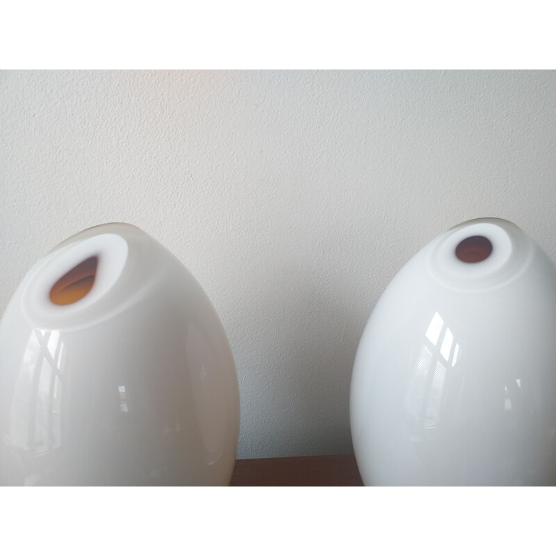 Paar Murano glazen lampen van Mazzega, 1980