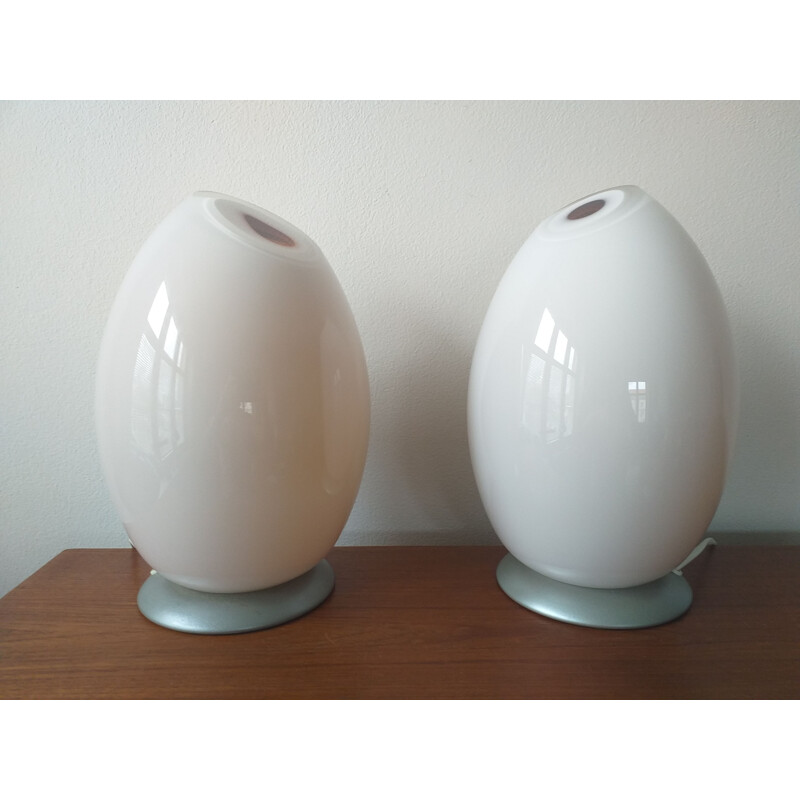 Pair of Table Lamps in Murano Glass by Mazzega, 1980s
