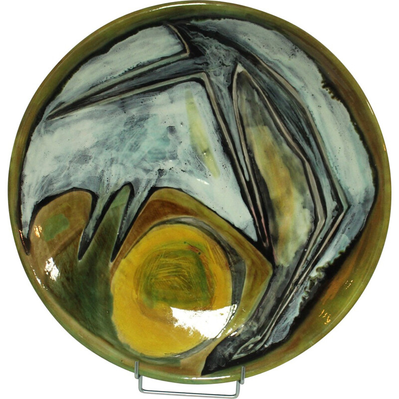 San Vicens round plate in ceramic, Pierre SAINT PAUL - 1952