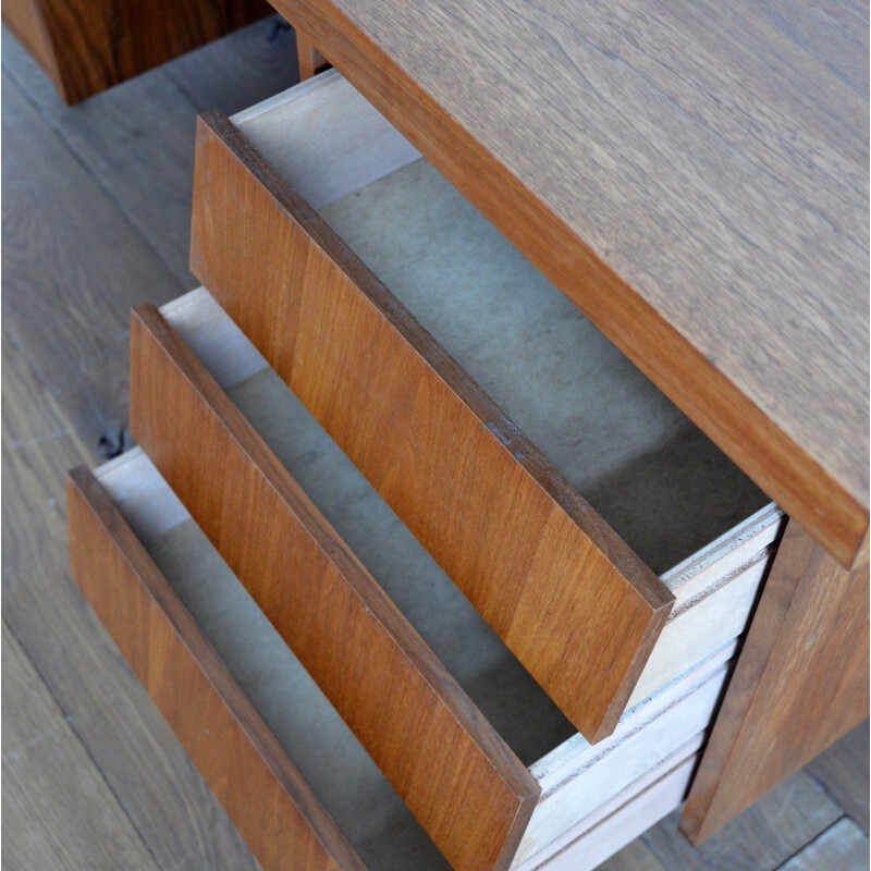 Large vintage teak desk 1960s