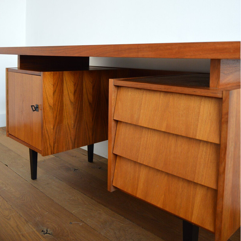 Large vintage teak desk 1960s