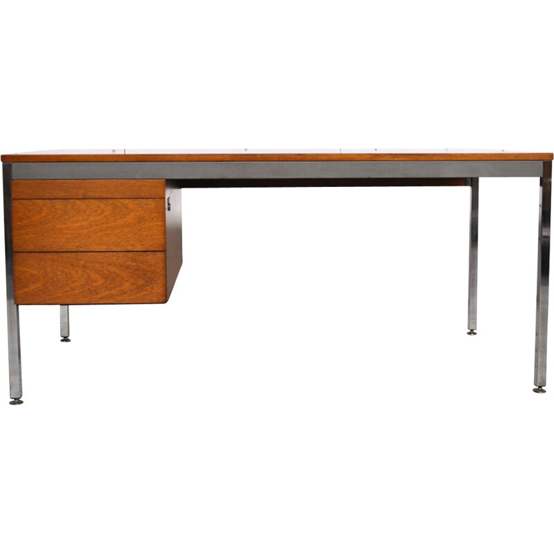 Bureau EFA en noyer et acier chromé, Georges FRYDMAN - 1960