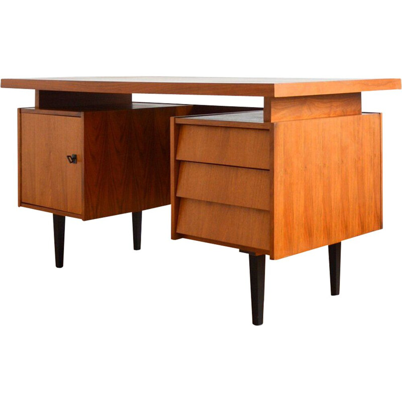 Large vintage teak desk 1960s