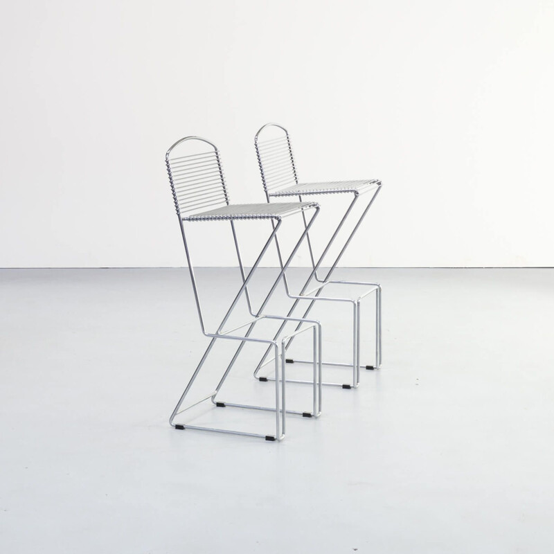 Ensemble de 2 tabourets de bar vintage de Till Behrens pour Schlubach, 1980