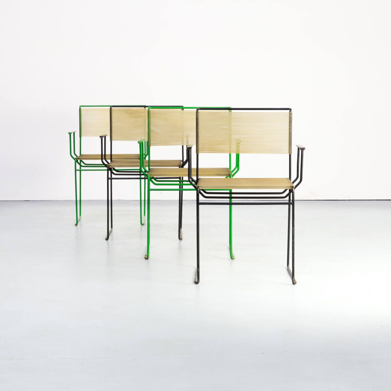 Ensemble de 4 chaises "Spaghetti" vintage de Giandomenico Belotti pour Fly Line, 1970