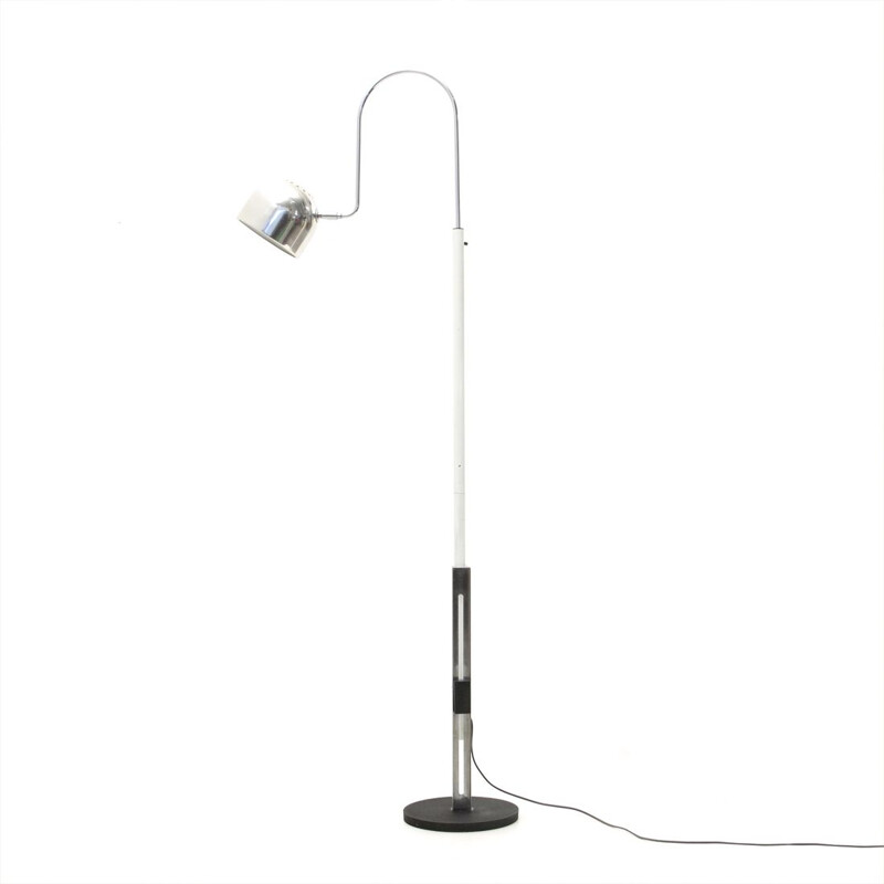 Vintage chromed floor lamp by Corrado and Danilo Aroldi for Stilnovo, 1970s