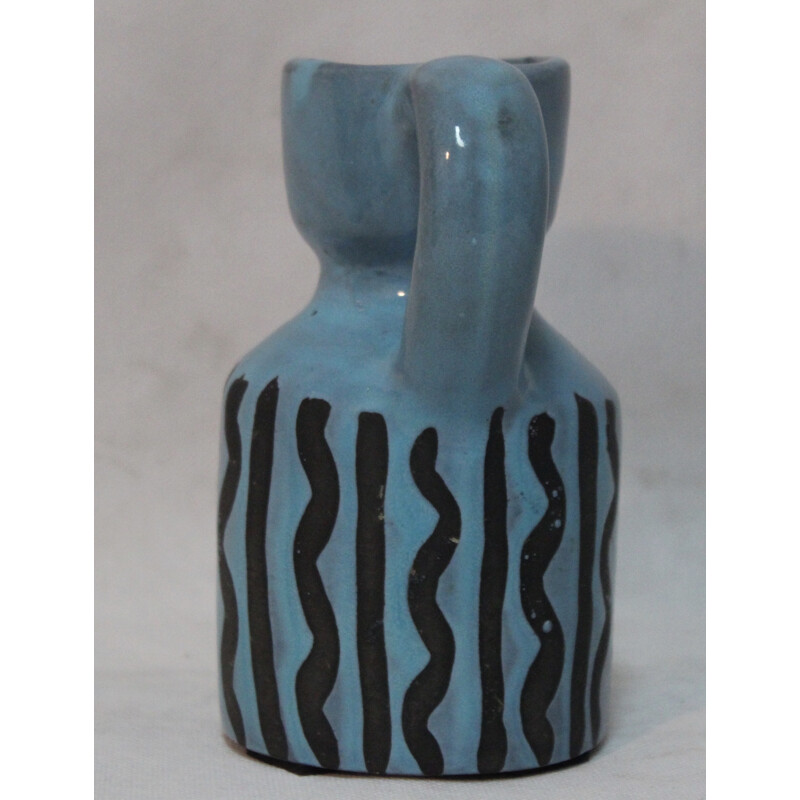 Vallauris blue pitcher, Roger CAPRON - 1950s