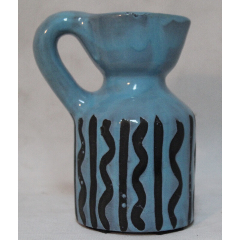 Vallauris blue pitcher, Roger CAPRON - 1950s