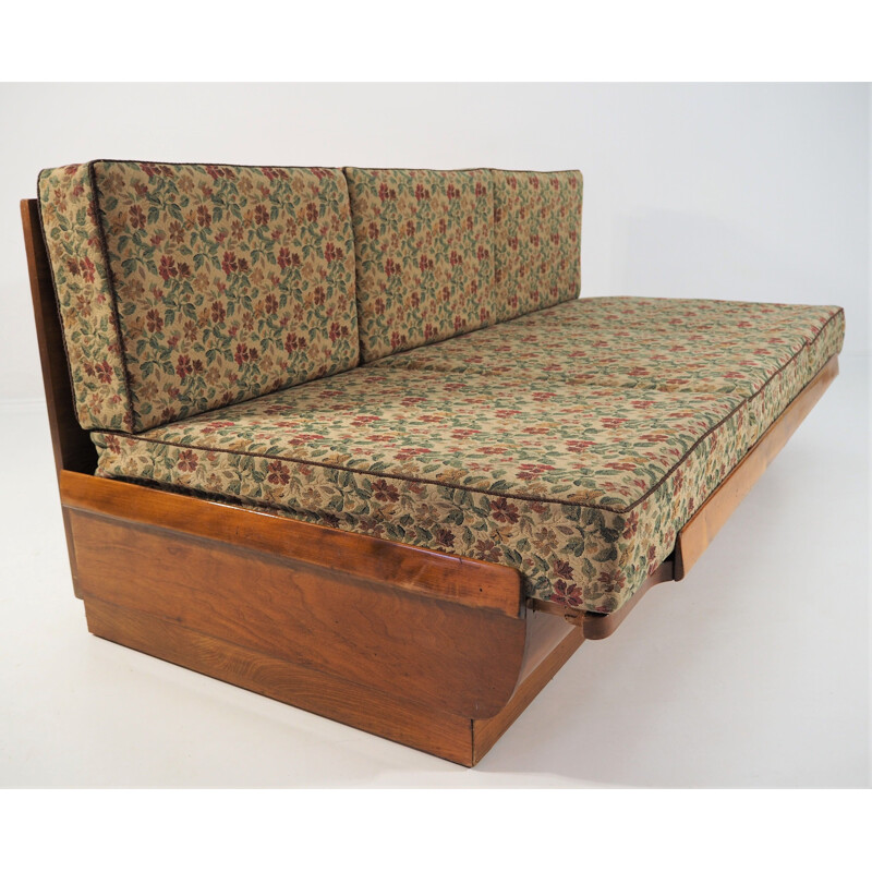 Vintage art Deco Sofa Bed by Jindřich Halabala for UP Závody, 1950s