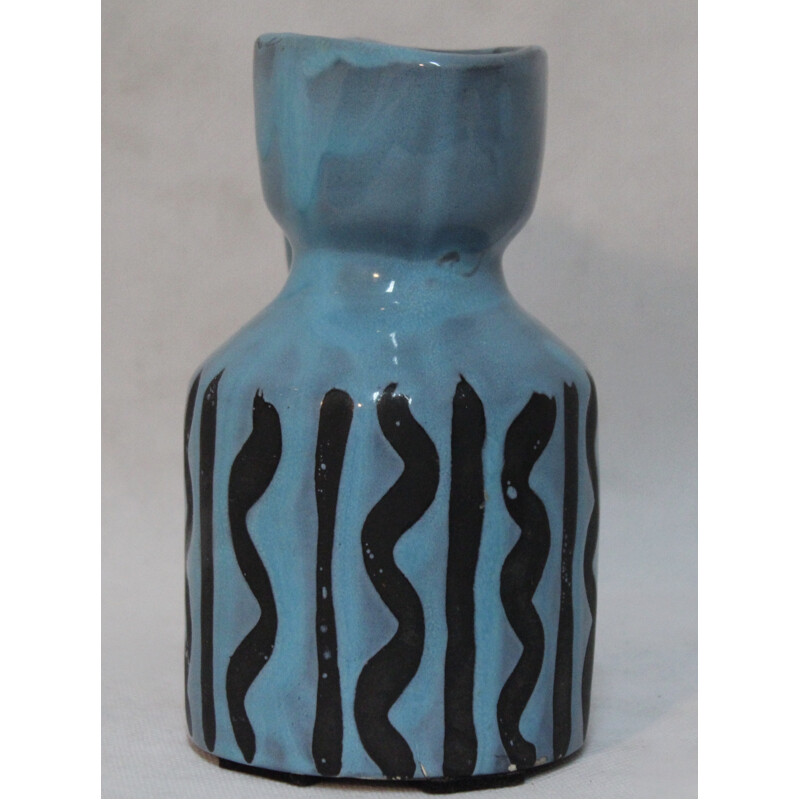 Vallauris blue pitcher, Roger CAPRON - 1950s