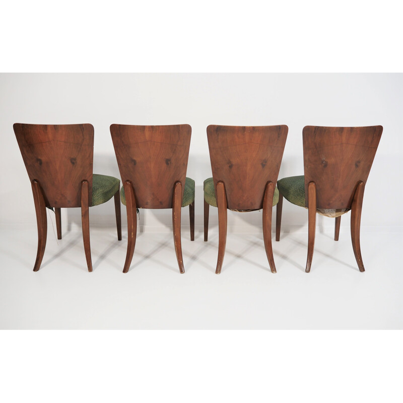 Set of 4 vintage Art Deco dining chairs by Jindřich Halabala for Thonet