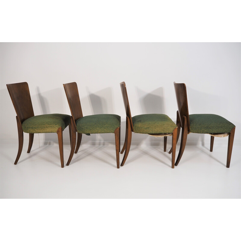 Set of 4 vintage Art Deco dining chairs by Jindřich Halabala for Thonet