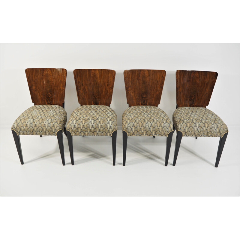 Set of 4 vintage Art Deco Dining Chairs by Jindřich Halabala