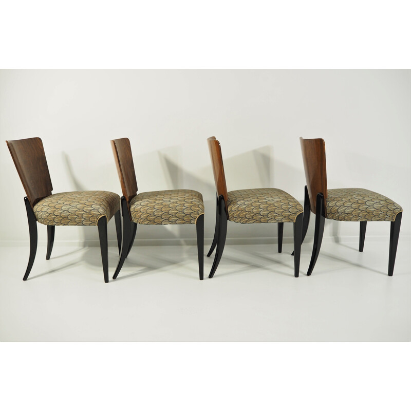 Set of 4 vintage Art Deco Dining Chairs by Jindřich Halabala