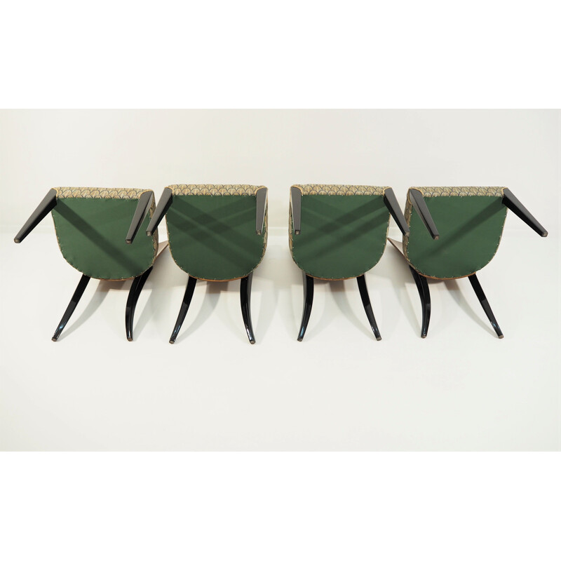 Set of 4 vintage Art Deco Dining Chairs by Jindřich Halabala